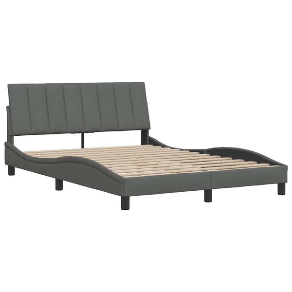 vidaXL Bedframe zonder matras "Hanko" 120x200 cm stof donkergrijs