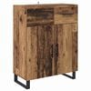 vidaXL Hoge kast met lade Oudhout 69,5 x 34 x 180 cm Bewerkt hout