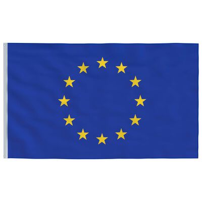 vidaXL Vlag met vlaggenmast Europa 4 m aluminium