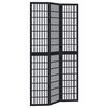 vidaXL Kamerscherm met 3 panelen massief paulowniahout zwart