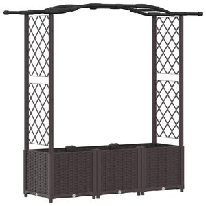 vidaXL Verhoogd Bed met Trellis en Dak Bruin 164 x 40 x 138 cm PP