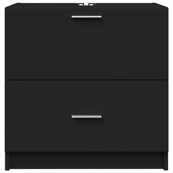 vidaXL Wastafelkast 59x37x59 cm bewerkt hout zwart