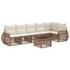 vidaXL Tuinbankenset 7 pcs Beige en Cr&egrave;me Wit poly rattan
