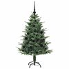 vidaXL Kunstmatige Vorstverlichte Kerstboom met Bal Set Groen 120 cm