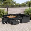 vidaXL Tuinbankenset 12 pcs Zwart poly rattan