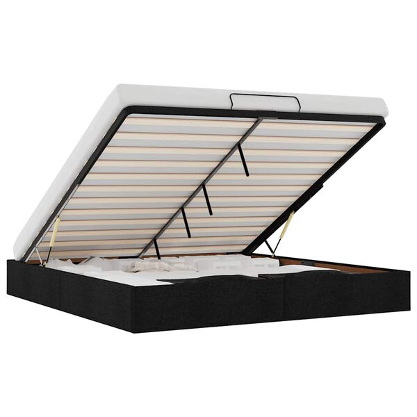 vidaXL Bedframe zonder matras 160x200 cm stof zwart