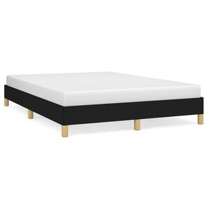 vidaXL Bedframe zonder matras stof zwart 140x200 cm