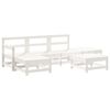 vidaXL 6-delige Loungeset massief grenenhout wit