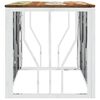 vidaXL Salontafel roestvrij staal en massief gerecycled hout zilver