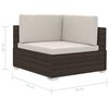 vidaXL 4-delige Loungeset met kussens poly rattan bruin
