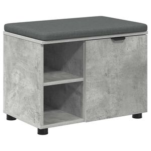 vidaXL Halbank met kussen met plank Beton Grijs 60 x 38 x 46 cm