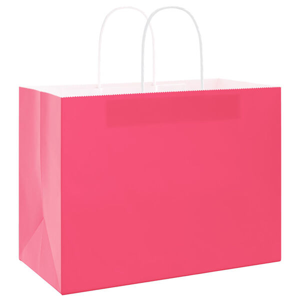 vidaXL Papieren zakken 50 st met hengsels 32x17x25 cm roze