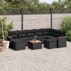 vidaXL 10-delige Loungeset met kussens poly rattan zwart