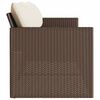 vidaXL Tuinbank 3-zits met kussens poly rattan bruin