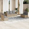 vidaXL 7-delige Loungeset met kussens poly rattan beige