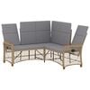 vidaXL Tuin Ligbank Set Beige en Licht Grijs 164 x 164 x 112 cm