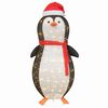 vidaXL Sneeuw Pingu&iuml;n Figuur met 600 LED Warmwit 78 x 178 cm Stof