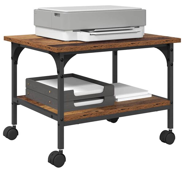 vidaXL Printerstand Oud Hout 50 x 40 x 38 cm Bewerkt hout