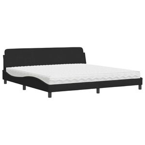 vidaXL Bed met matras "Dover" fluweel zwart 200x200 cm