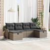 vidaXL Tuin Sofa Set met kussen met opslag 6 pcs Grijs Poly riet