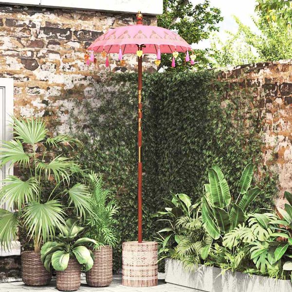 vidaXL Balinese parasol met basis Roze 95 x 95 x 260 cm