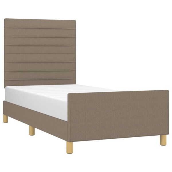 vidaXL Bedframe zonder matras 90x190 cm stof taupe
