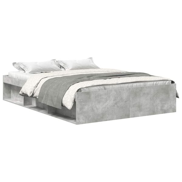 vidaXL Bedframe betongrijs 140x200 cm