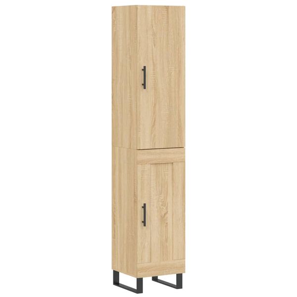 vidaXL Hoge kast 34,5x34x180 cm bewerkt hout sonoma eikenkleurig