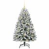 vidaXL Kunstkerstboom met 150 LED Groen en Wit 120 cm PVC en Metaal