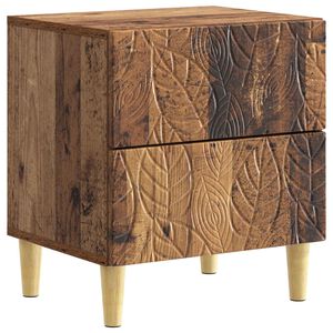 vidaXL Nachtkastje Oud hout 43 x 34,5 x 48 cm Bewerkt hout