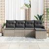 vidaXL Tuin Sofa Set 5 pcs Lichtgrijs poly rattan