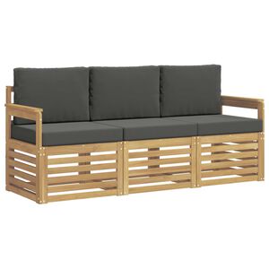 vidaXL Sofa-Sets 3 st Wit en antracietkleurig Polyester