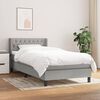 vidaXL Boxspring met matras stof lichtgrijs 100x200 cm