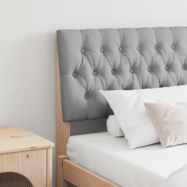 vidaXL Gestoffeerd hoofdbord Lichtgrijs 180 cm Massief grenenhout