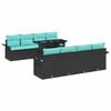 vidaXL Tuin Sofa Set met kussen 9 pcs Zwart Poly riet