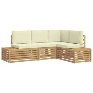 vidaXL Buiten bankenset met kussen Wit 213,5 x 154,5 x 73 cm Polyester