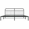 vidaXL Bedframe met hoofdbord metaal zwart 193x203 cm