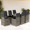 vidaXL 9-delige Bistroset met kussens poly rattan grijs