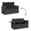 vidaXL 5-delige Loungeset met kussens poly rattan acacia zwart
