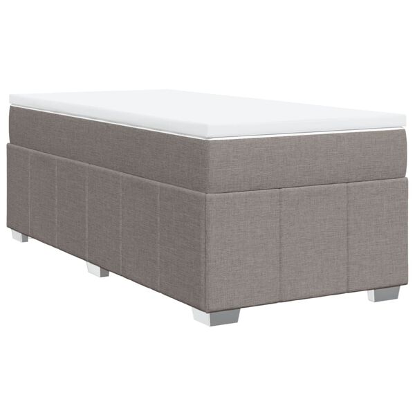 vidaXL Boxspring met matras stof taupe 90x200 cm