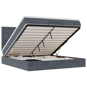 vidaXL Ottoman bed met matrassen 180x200cm fluweel donkergrijs