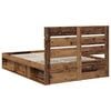 vidaXL Bedframe met hoofdeinde Oudhout 140 x 190 cm Massief grenenhout