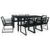 vidaXL 9-delige Tuinset PVC-rattan zwart