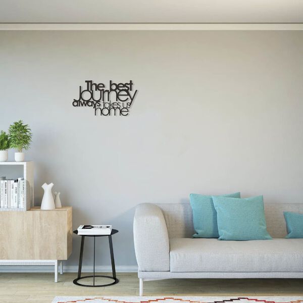 Homemania Wanddecoratie Words 70x40 cm staal zwart