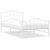 vidaXL Bedframe met hoofd- en voeteneinde&nbsp;metaal wit 100x200 cm