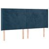 vidaXL Hoofdbord met randen 103x16x118/128 cm fluweel donkerblauw
