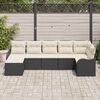 vidaXL Tuin Sofa Set Zwart poly rattan