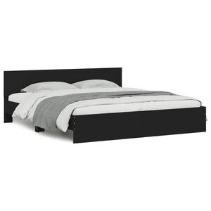 vidaXL Bedframe met hoofdeinde zwart 180x200 cm