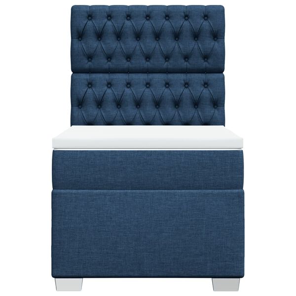 vidaXL Boxspring met matras stof blauw 80x200 cm