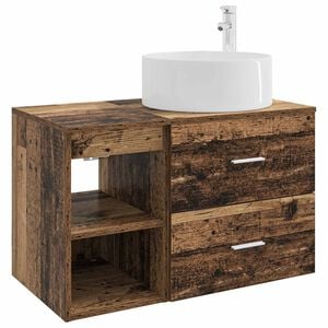 vidaXL Badkamermeubelset 2 pcs Oud hout Bewerkt hout